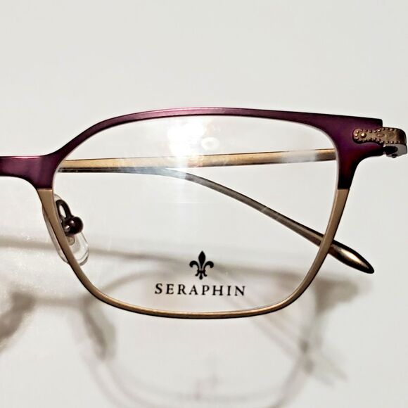 Seraphin Titanium Purple/Gold Eyeglasses Frames 50-17-140 Handmade Japan - Picture 5 of 7